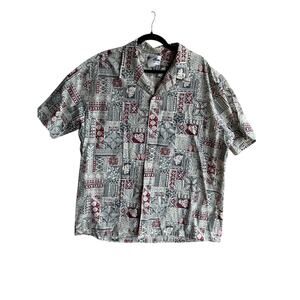 Vintage Howie Men’s Aloha Shirt XL Button-Up Tropical Tiki Hawaiian Camp Shirt